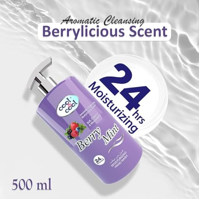 Cool & Cool BERRY MINT MOISTURIZING HAND WASH 500 ML (PACK OF 2) - AROMATIC, SOFT & CREAMY FORMULA FOR REFRESHING CLEANLINESS 1 LITER - Image 3
